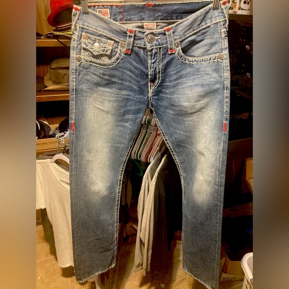 Rare! Ricky Red Label Super T True Religion size 31” W unaltered 34 3/4” L - Picture 9 of 12